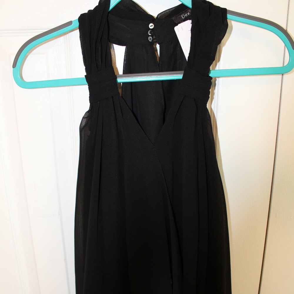 black high collared blouse